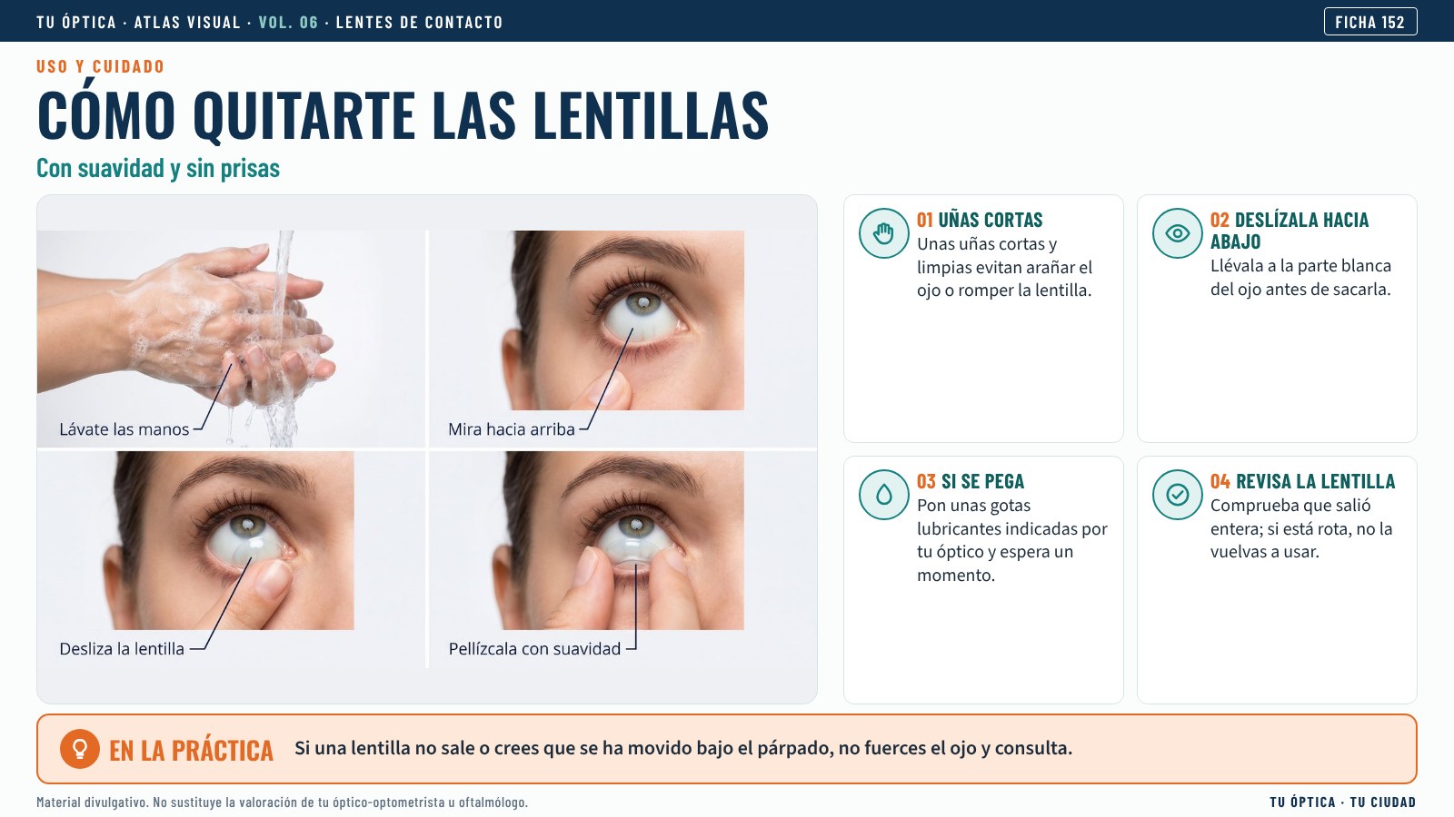 Ficha: cómo quitarse las lentillas